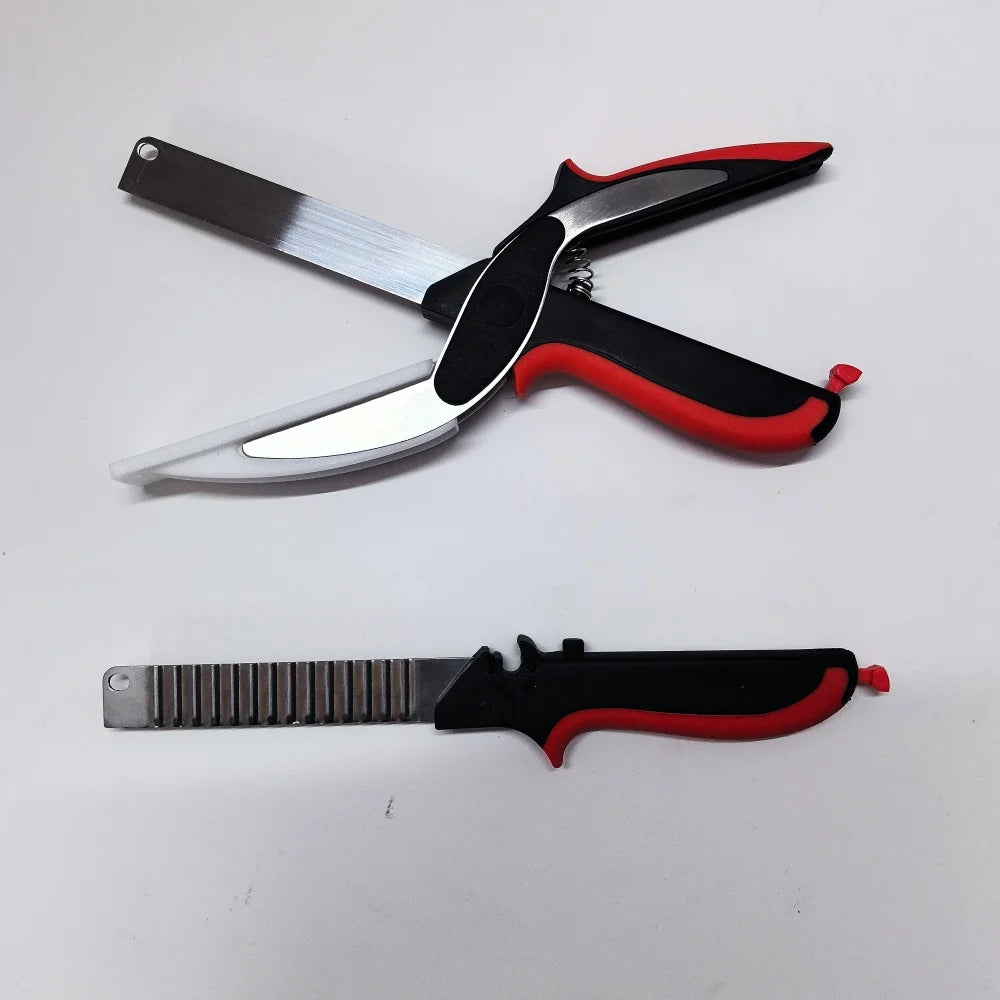 Premium Chop Scissors Cutting Board Scissors Vegetable Easy Cutter Multifunction Separable Kitchen Scissors with Knife Sharpener