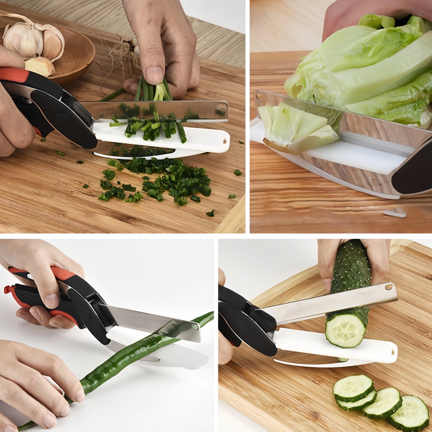 Premium Chop Scissors Cutting Board Scissors Vegetable Easy Cutter Multifunction Separable Kitchen Scissors with Knife Sharpener